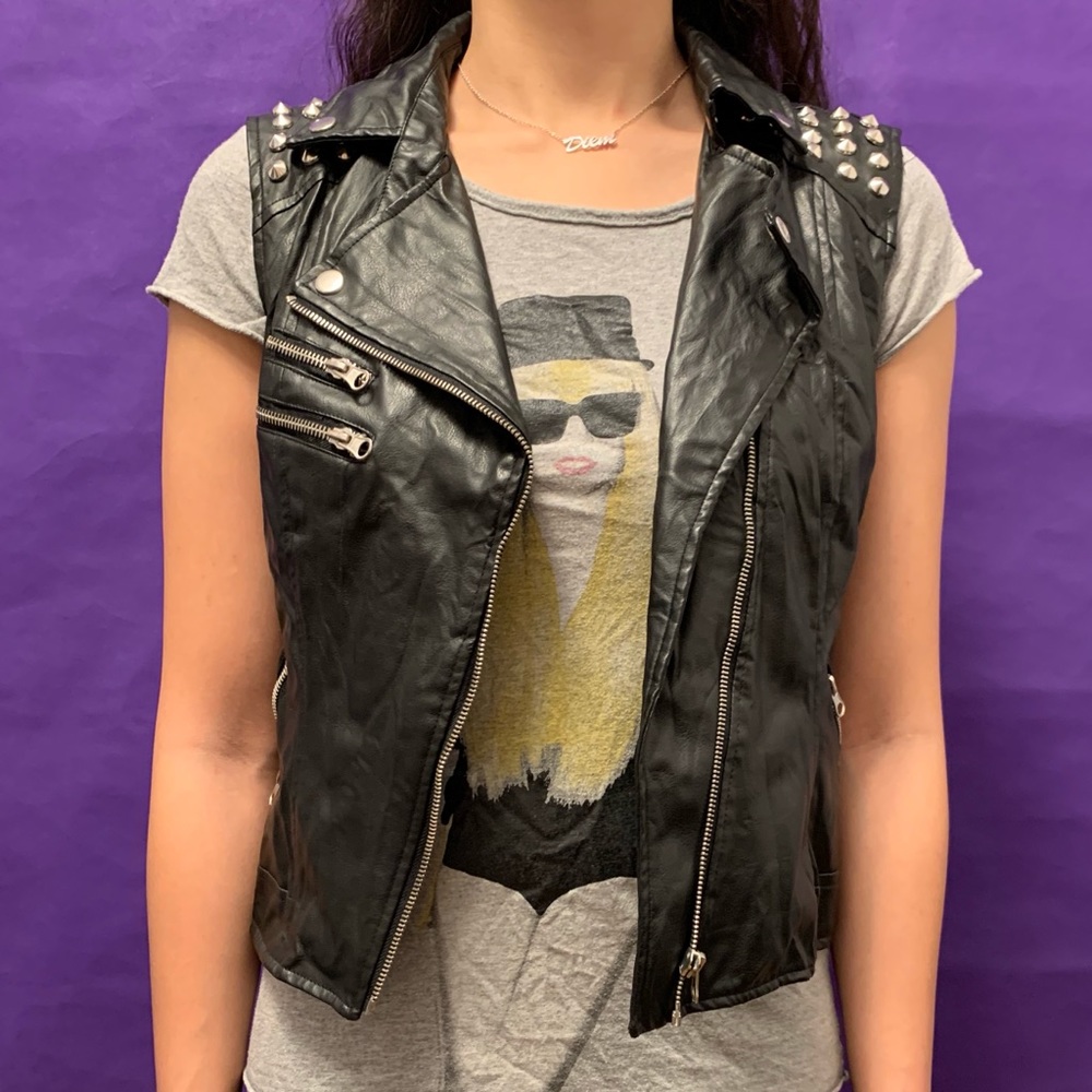 Forever 21 Vegan Leather Studded Vest